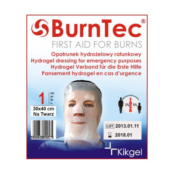Opatrunek hydrożelowy na twarz BurnTec 30x40 cm