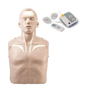 Zestaw – fantom osoby dorosłej z taśmami LED Brayden (biały) + defibrylator szkoleniowy XFT-120C+